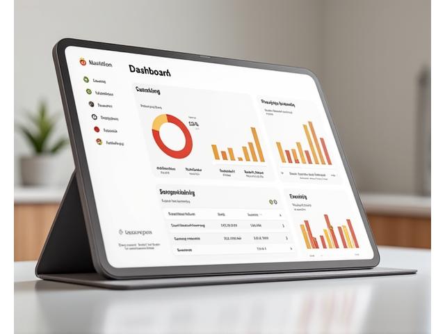 Digital dashboard displaying a personalized nutrition plan with charts for macronutrients, micronutrients, food sensitivities, and meal suggestions.