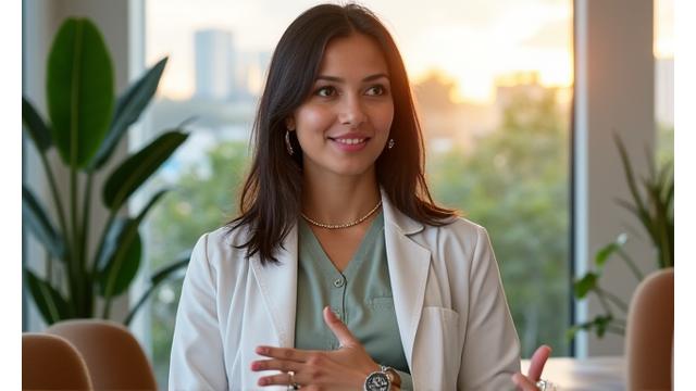 Dr. Anya Sharma, Miami-based functional nutritionist discussing gut health