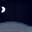 Person sleeping peacefully, moon in background