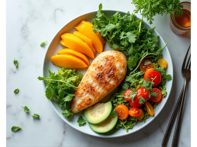 Vibrant, healthy meal featuring fresh, local produce