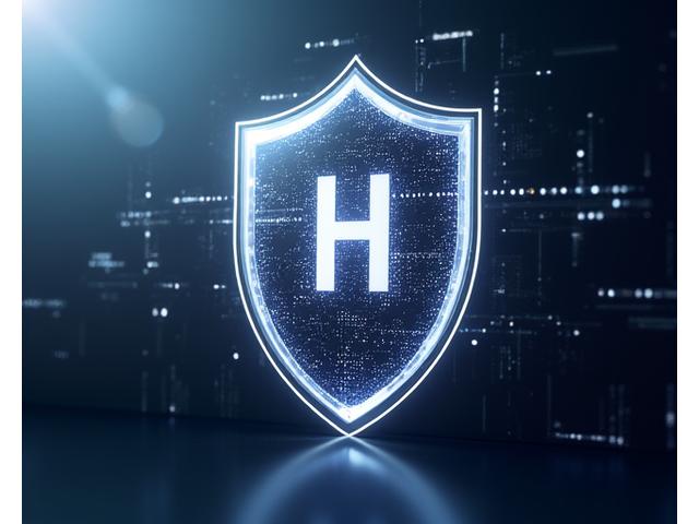 Digital shield icon representing robust data security and HIPAA compliance.